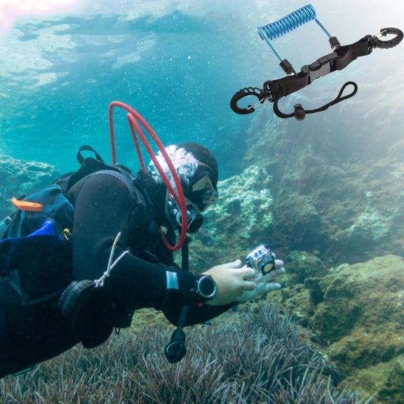 Diving Camera TPU Spring Steel Wire Retractable Anti-lost Rope, Color: Transparent Black