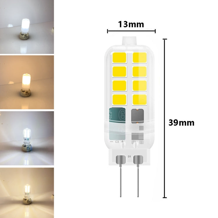 G4 AC/DC12V 3W Flicker-free Replacement LED Halogen Lamp Beads, Light Color: Warm White(Transparent Cover)