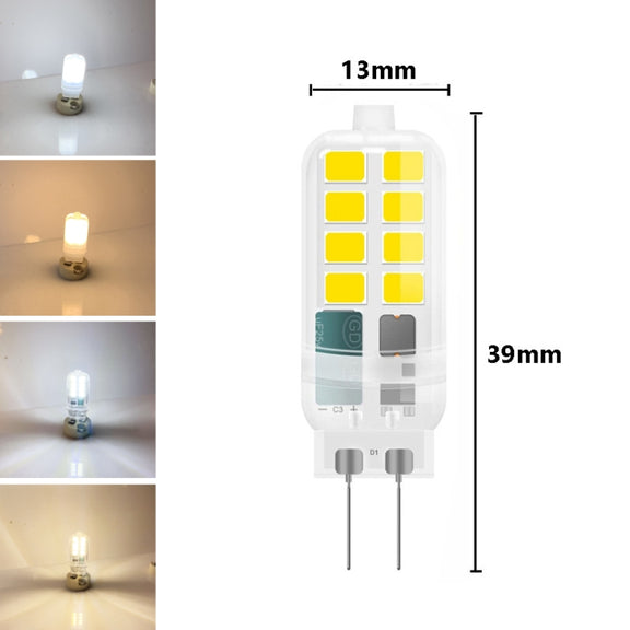 G4 AC/DC12V 3W Flicker-free Replacement LED Halogen Lamp Beads, Light Color: Warm White(Transparent Cover)