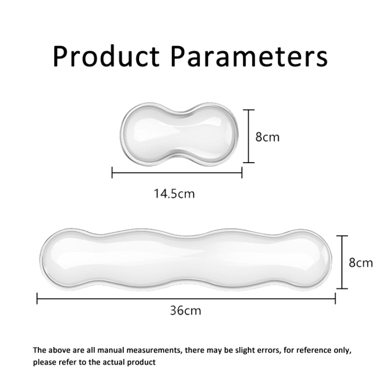 Cool Silicone Keyboard Wrist Rest Mouse Pad Relieve Wrist Fatigue, Spec: Large Transparent Gray