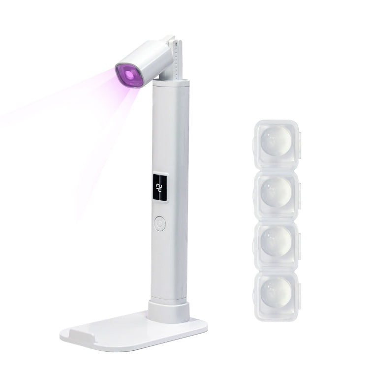 UV LED Nail Lamp Portable Retractable Nail Drying Light Mini Handheld Nail Dryer Lamp With Bracket(White)