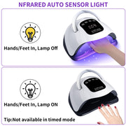 X19Max UV LED Nail Drying Lamp High Power 320W Quick Drying Nail Polish Gel Nail Dryer Light(US Plug)