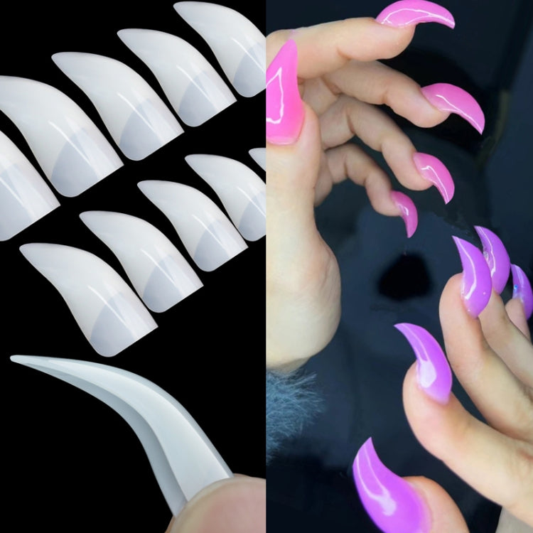 100pcs /Box Stiletto Nail Tips Halloween Style Stiletto False Eagle Claw Art Nails(Transparent)