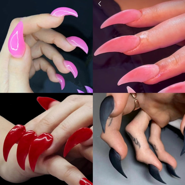 100pcs /Box Stiletto Nail Tips Halloween Style Stiletto False Eagle Claw Art Nails(Transparent)