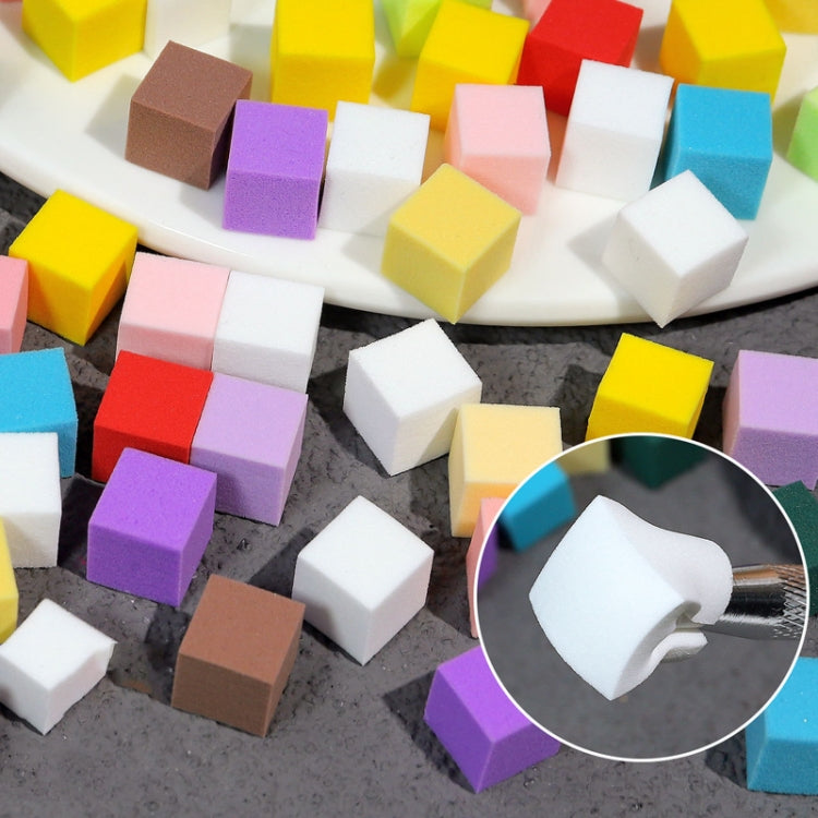 50pcs /Box 1cm Mini Nail Art Sponges Gradient Aura Effect Designs Manicure Brush Tool(Mixed Colors)