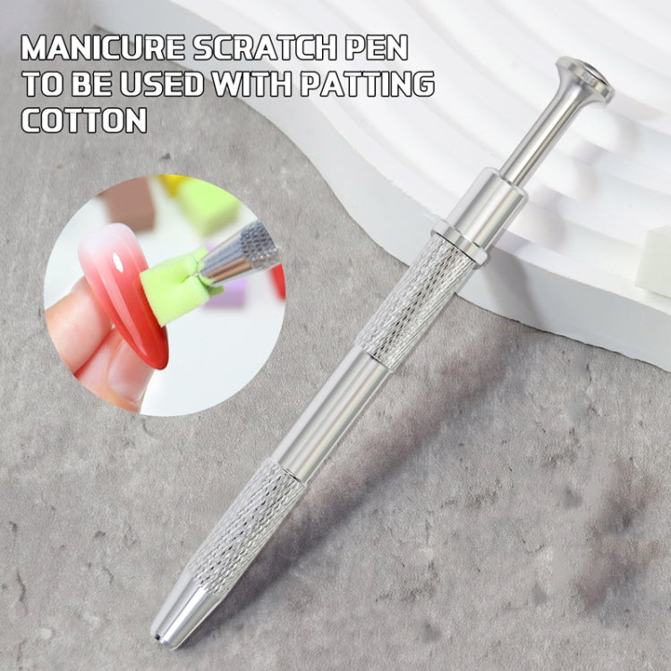 Nail Sponge Gripper Non-slip Manicure Tool Pat Gel Sponge Grabbing Pen(Silver)