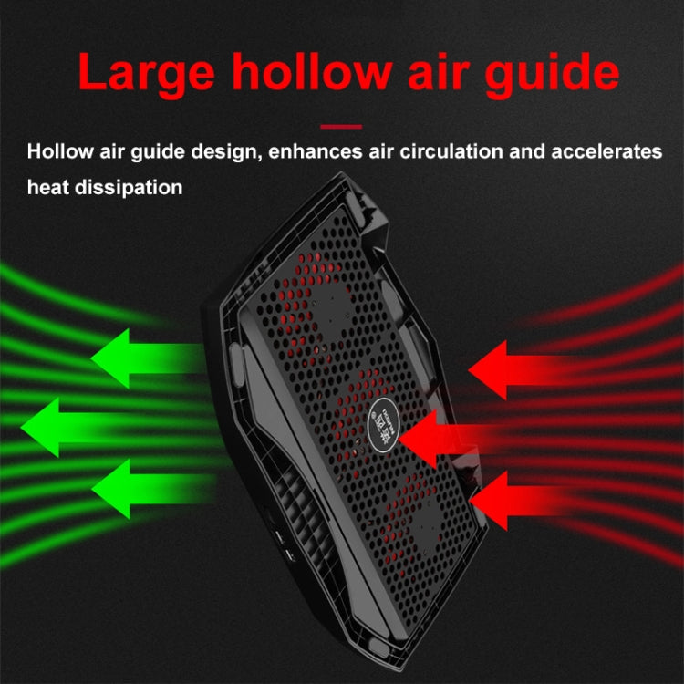 NUOXI 3-fans LED Light Adjustable Laptop Radiator Cooling Rack(Black)