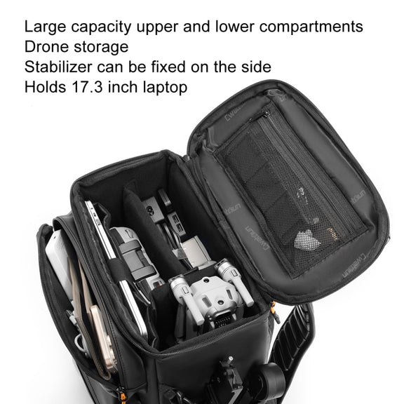 Cwatcun D141 Shoulder Drone Bag Large Capacity Multifunctional Water-resistant Photography SLR Camera Bag(Black Extra Large)