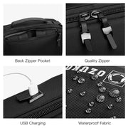 Ozuko Business Laptop USB Backpack Men Schoolbag(Dark Blue)