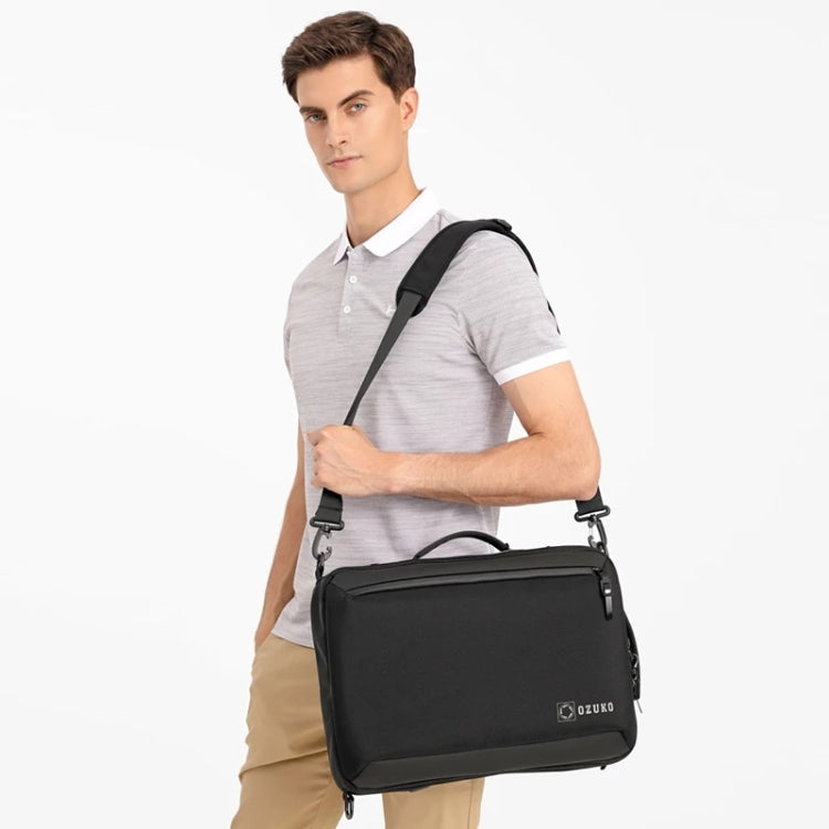 Ozuko Business Laptop USB Backpack Men Schoolbag(Black)