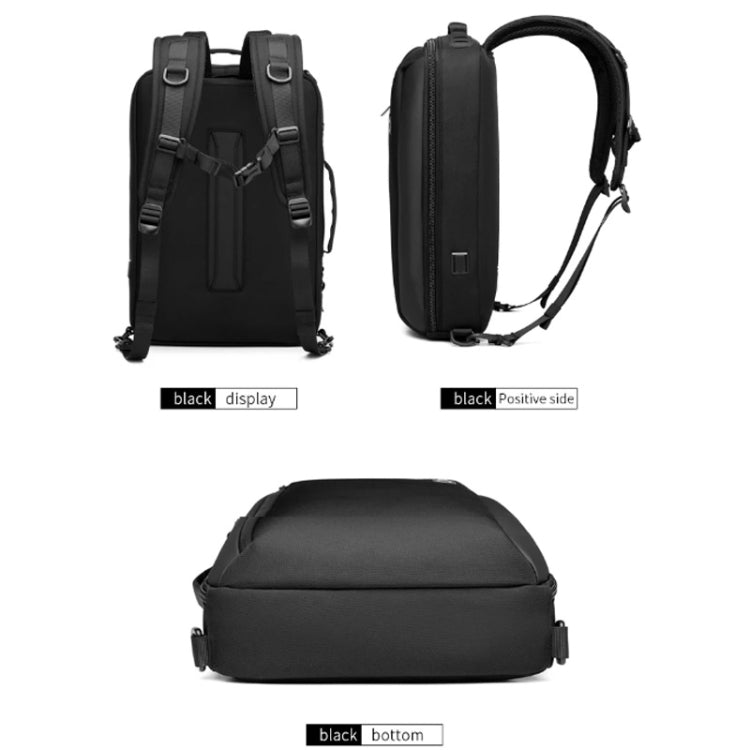 Ozuko Business Laptop USB Backpack Men Schoolbag(Black)