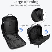 Ozuko Business Laptop USB Backpack Men Schoolbag(Dark Blue)