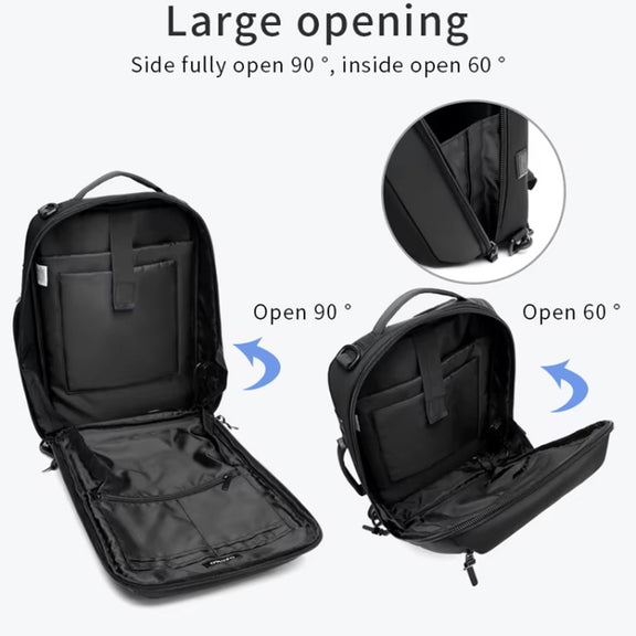 Ozuko Business Laptop USB Backpack Men Schoolbag(Dark Blue)