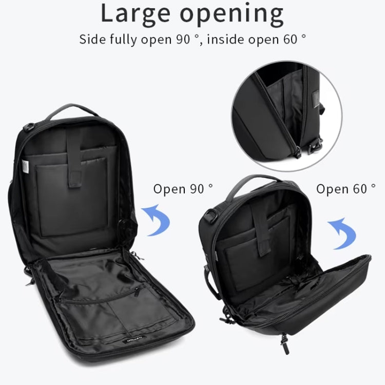Ozuko Business Laptop USB Backpack Men Schoolbag(Dark Gray)