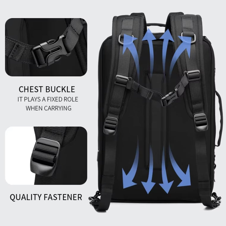 Ozuko Business Laptop USB Backpack Men Schoolbag(Black)