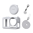 For DJI Osmo Action 5 Pro aMagisn Silicone Protective Case with Lanyard and Lens Cap(Light Gray) - free shipping - PMc TechLife - Order now!