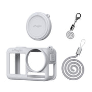 For DJI Osmo Action 5 Pro aMagisn Silicone Protective Case with Lanyard and Lens Cap(Light Gray)