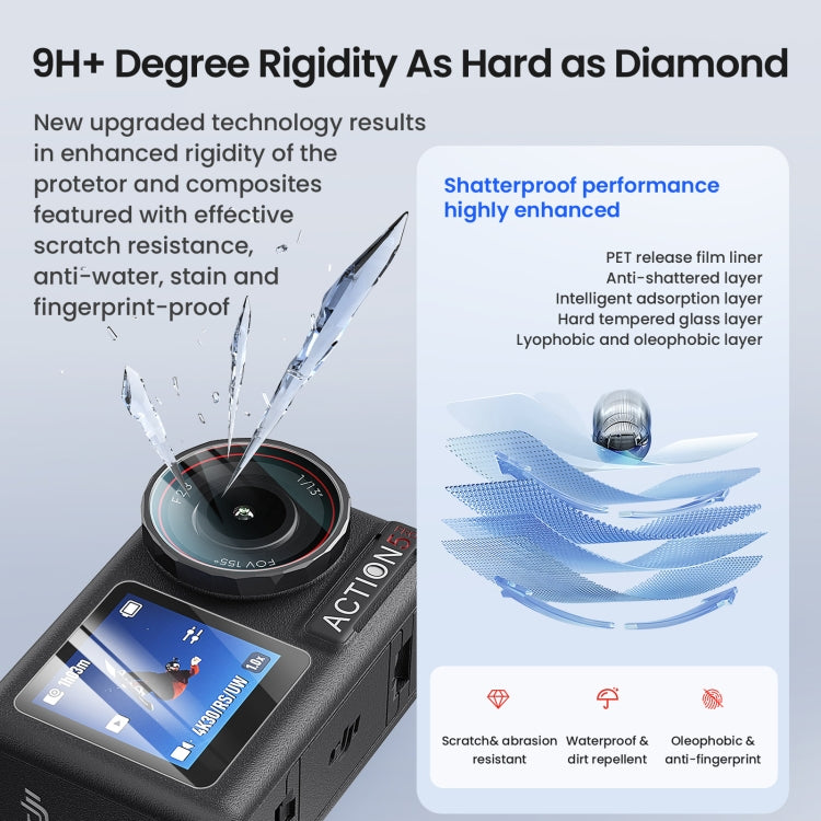 For DJI Osmo Action 5 Pro aMagisn 9H Hardness Tempered Glass Set Package A