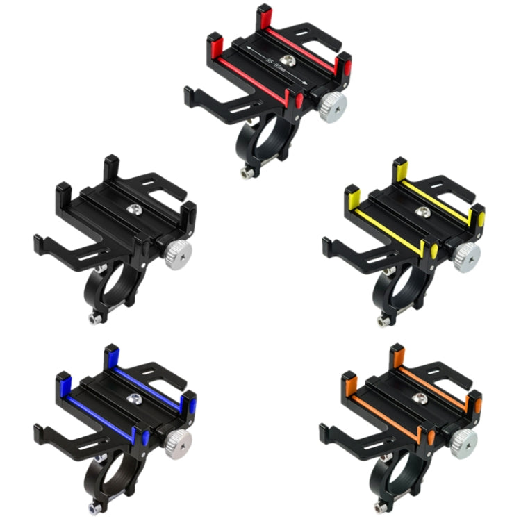 Aluminum Alloy Motorcycle Bicycle Navigation Mobile Phone Holder(Black)