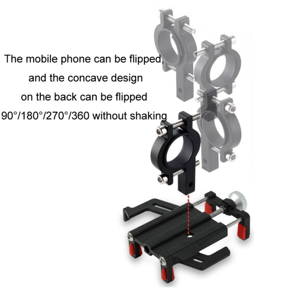 Aluminum Alloy Motorcycle Bicycle Navigation Mobile Phone Holder(Red)