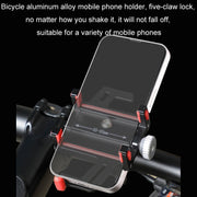 Aluminum Alloy Motorcycle Bicycle Navigation Mobile Phone Holder(Red)