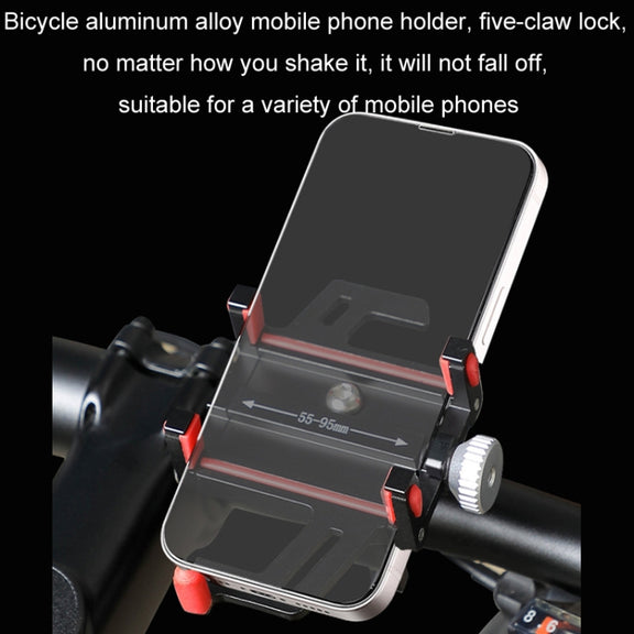 Aluminum Alloy Motorcycle Bicycle Navigation Mobile Phone Holder(Red)