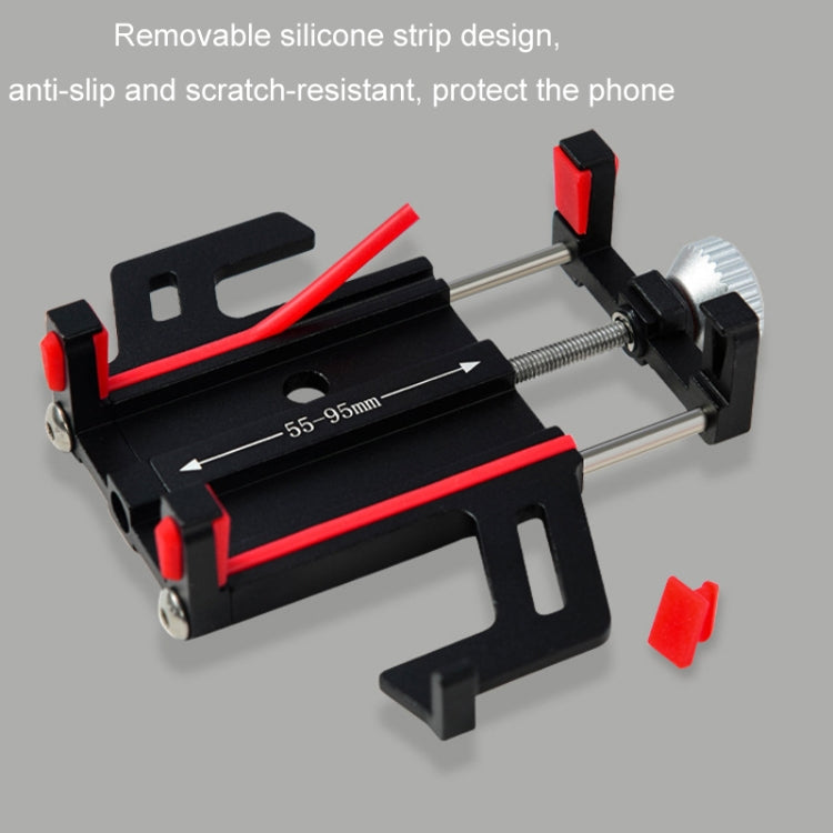 Aluminum Alloy Motorcycle Bicycle Navigation Mobile Phone Holder(Red)