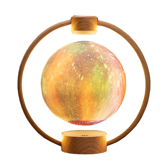 Magnetic Levitation Bluetooth Speaker Ornament Desktop Ambient Glow Night Lights, Style: Light Pattern Starry Moon(EU Plug)