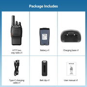 RETEVIS H777 16 Channels Compact Portable Handheld Walkie Talkie With Charging Base, Style: FRS