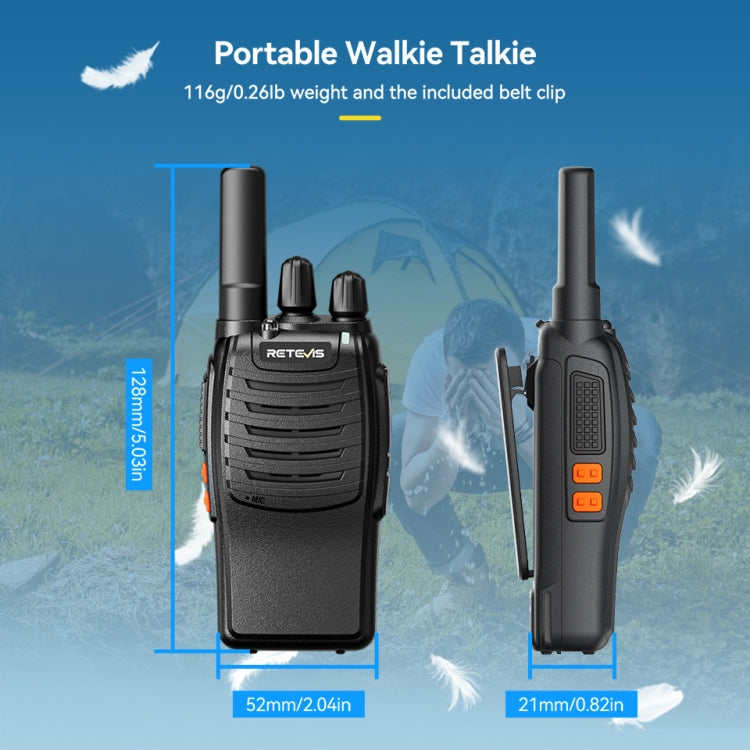 RETEVIS H777 16 Channels Compact Portable Handheld Walkie Talkie With Charging Base, Style: FRS
