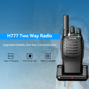 RETEVIS H777 16 Channels Compact Portable Handheld Walkie Talkie With Charging Base, Style: FRS