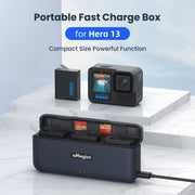 For GoPro HERO13 Black aMagisn Battery Charging Box Triple Slot Charging Case