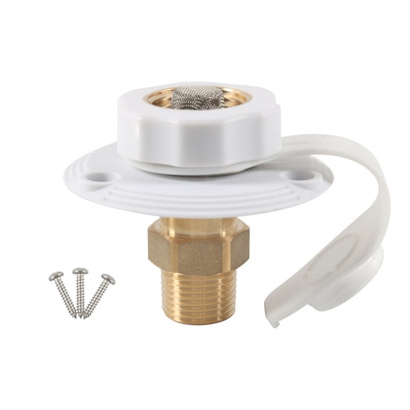 RV Brass Water Inlet Check Valve Yacht Accessories, Color: White