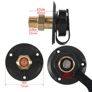 Brass Water Inlet Check Valve For Yacht RV With Adapter(Black)