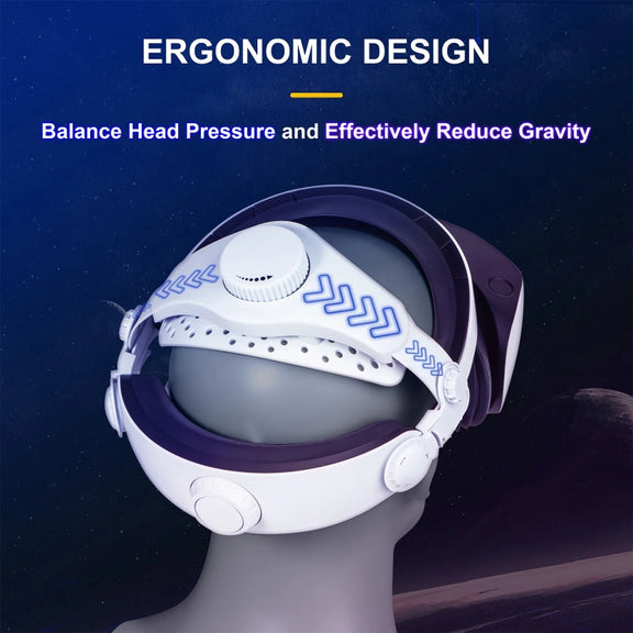 DEVASO For PlayStation VR 2 Elite Headband Non-Slip Comfortable Weight Reducing Headband(White)