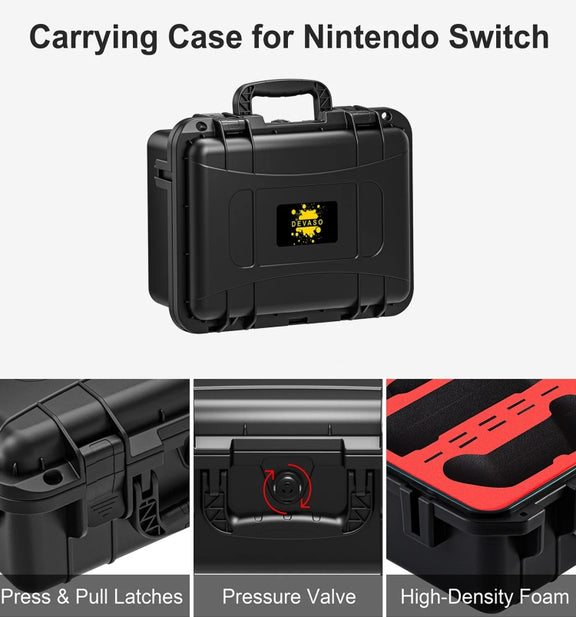 DEVASO For Switch / OLED IP67 Water-resistant Storage Case Hardshell Bag, Color: Black+Shoulder Strap