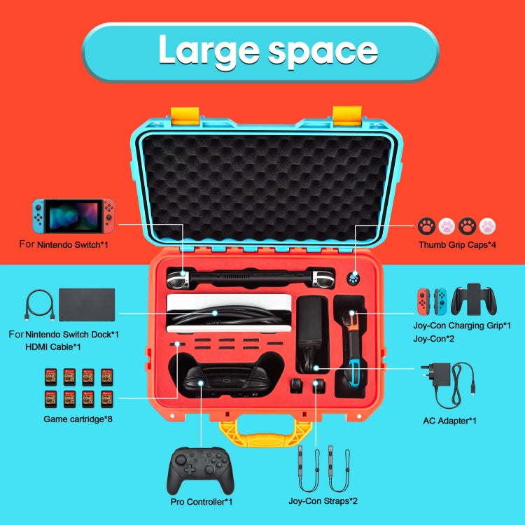 DEVASO For Switch / OLED IP67 Water-resistant Storage Case Hardshell Bag, Color: Black+Shoulder Strap