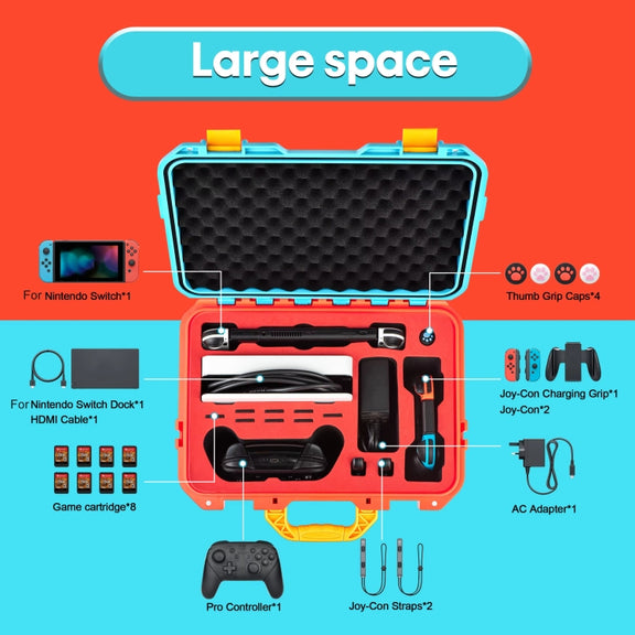 DEVASO For Switch / OLED IP67 Water-resistant Storage Case Hardshell Bag, Color: Black+Shoulder Strap