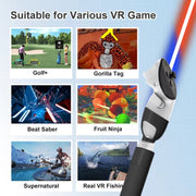 DEVASO For Meta Quest 3S / 3 Game Lightsaber Golf Game Extension Pole Baseball Grip Accessories(Black)
