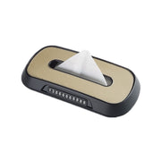 Car Sun Visor Hanging Sunroof Seat Back Tissue Box, Color: Leather Beige