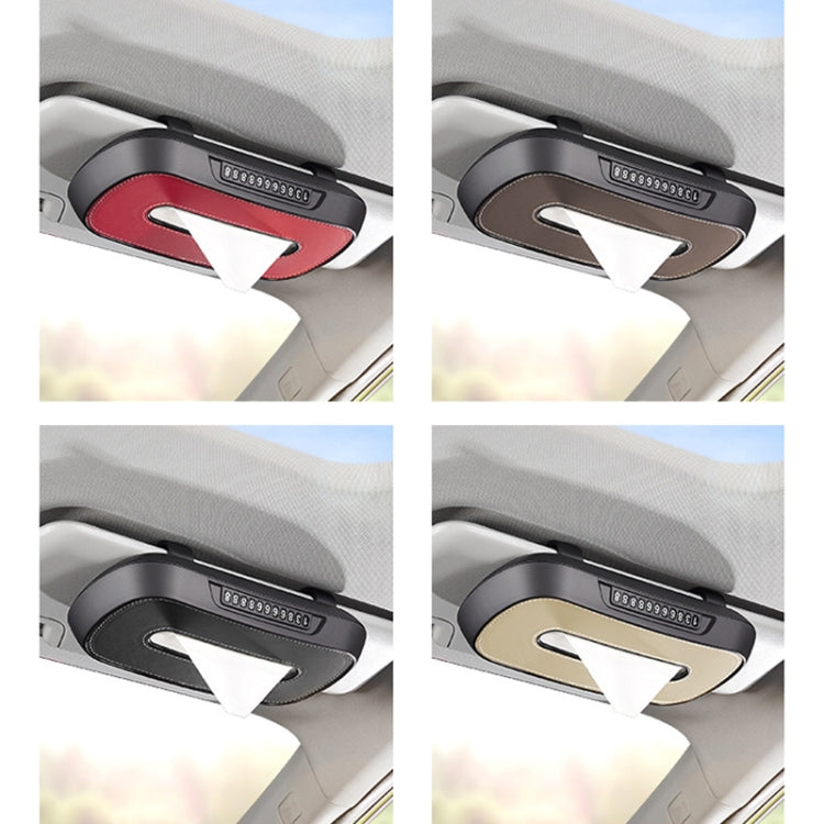 Car Sun Visor Hanging Sunroof Seat Back Tissue Box, Color: Leather Red