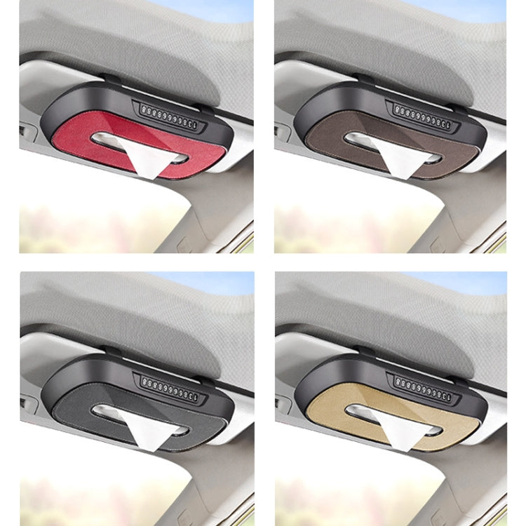Car Sun Visor Hanging Sunroof Seat Back Tissue Box, Color: Suede Red