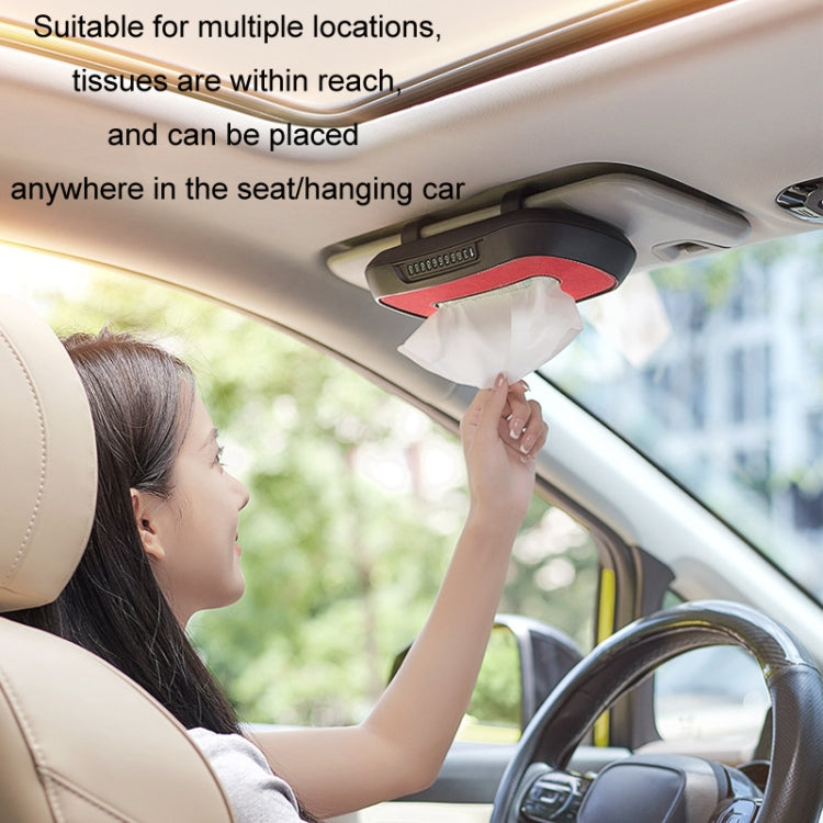 Car Sun Visor Hanging Sunroof Seat Back Tissue Box, Color: Leather Brown