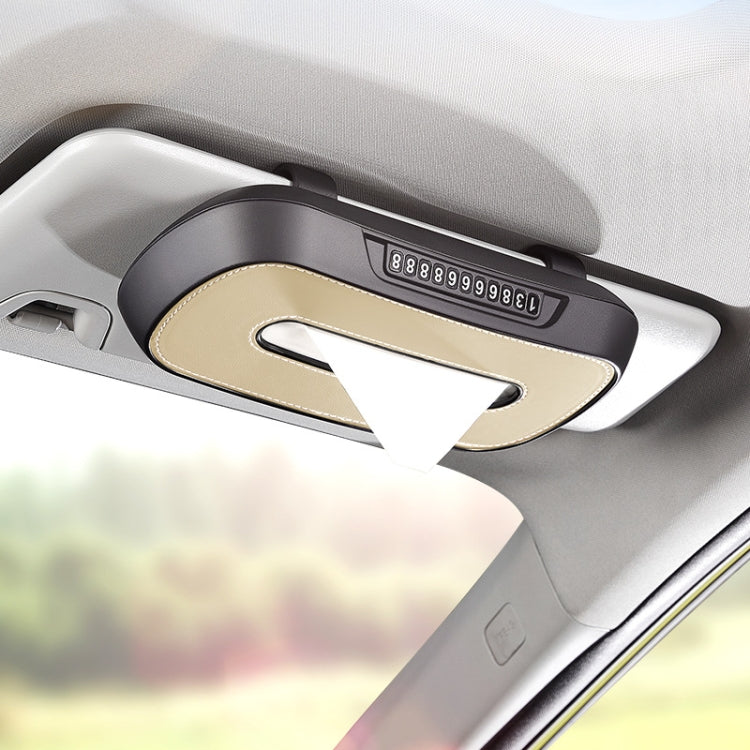 Car Sun Visor Hanging Sunroof Seat Back Tissue Box, Color: Leather Black