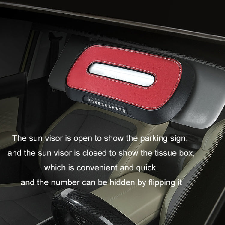 Car Sun Visor Hanging Sunroof Seat Back Tissue Box, Color: Suede Brown