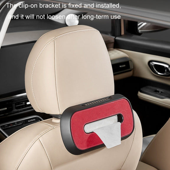 Car Sun Visor Hanging Sunroof Seat Back Tissue Box, Color: Suede Beige