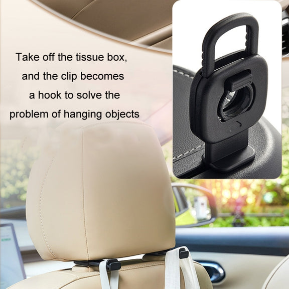Car Sun Visor Hanging Sunroof Seat Back Tissue Box, Color: Suede Beige