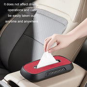 Car Sun Visor Hanging Sunroof Seat Back Tissue Box, Color: Suede Beige
