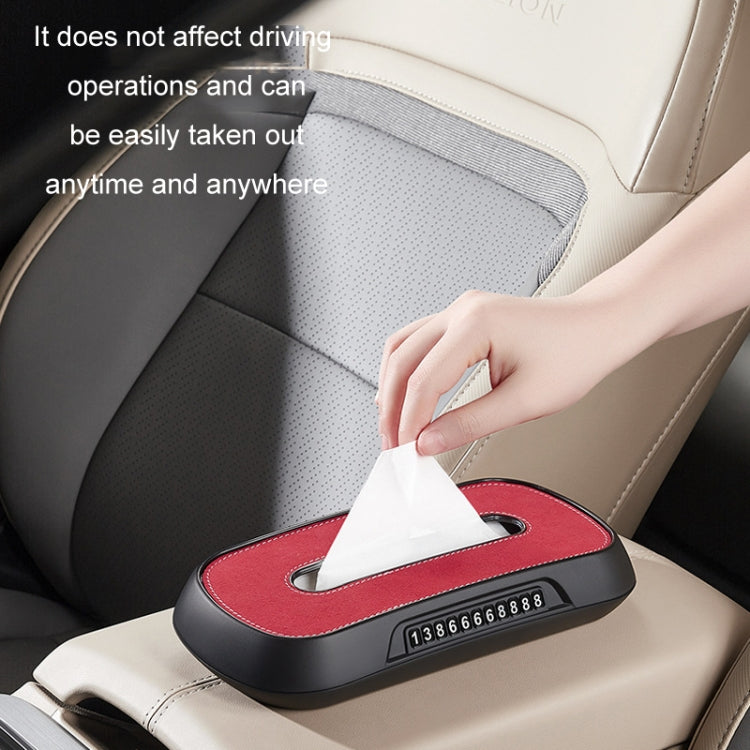 Car Sun Visor Hanging Sunroof Seat Back Tissue Box, Color: Suede Beige