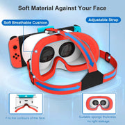 DEVASO Compatible With Switch / Switch OLED Gaming Console VR Glasses(White Blue)